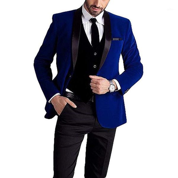 men's velvet slim fit suits royal blue 3 piece jacket vest and pants sets one button tuxedos wedding groom blazer masculino1, White;black
men's velvet slim fit suits royal blue 3 piece jacket vest and pants sets one button tuxedos wedding groom blazer masculino1, White;black