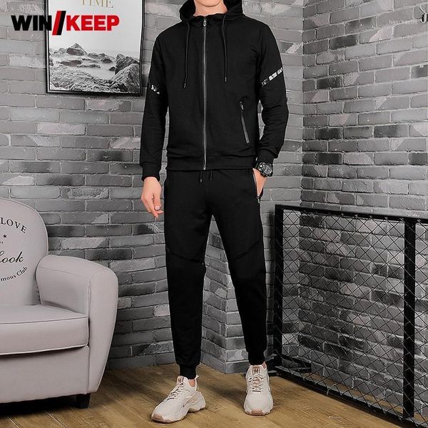 running sets men sportswear zipper hooded jacket elastic waist pants two piece set plus size tracksuit sweatpants sets1, Black;blue
running sets men sportswear zipper hooded jacket elastic waist pants two piece set plus size tracksuit sweatpants sets1, Black;blue