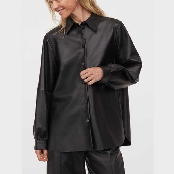 malina streetwear turn down collar blouses women fashion faux leather shirts women elegant long sleeve female ladies js, White 
malina streetwear turn down collar blouses women fashion faux leather shirts women elegant long sleeve female ladies js, White