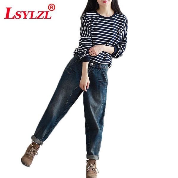 2021 loose ankle-length pants for women black elastic high waist woman denim harem pants femme trousers c211, Blue
2021 loose ankle-length pants for women black elastic high waist woman denim harem pants femme trousers c211, Blue