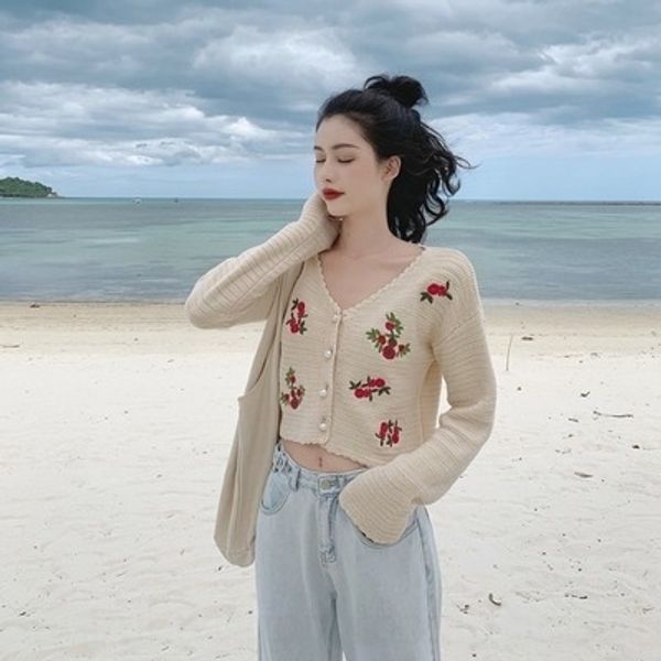 pnp3w autumn 2020 wom women's crochet embroidery fashion v-neck sweater short versatile sweaterembroidered sweaterautumn 2020 new cardi, White;black
pnp3w autumn 2020 wom women's crochet embroidery fashion v-neck sweater short versatile sweaterembroidered sweaterautumn 2020 new cardi, White;black