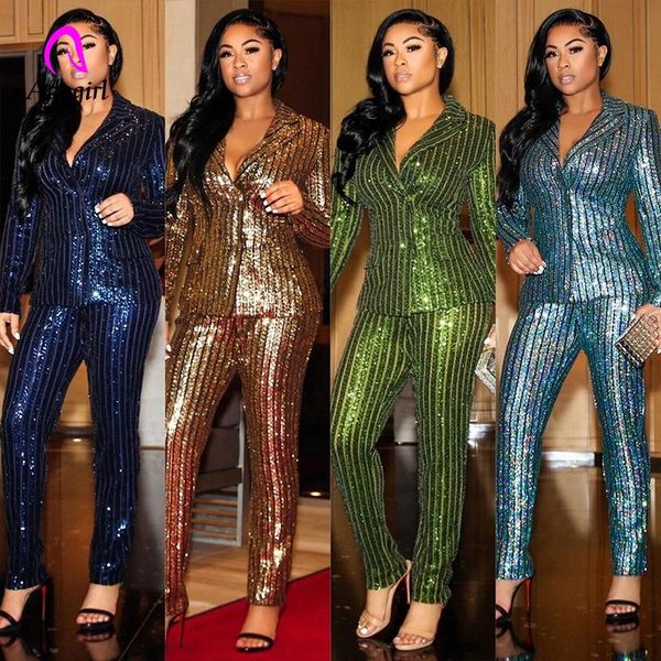 elegant sequins women's set lapel blazers straight pants office lady matching set streetwear tracksuit two 2 piece outfit, Gray
elegant sequins women's set lapel blazers straight pants office lady matching set streetwear tracksuit two 2 piece outfit, Gray