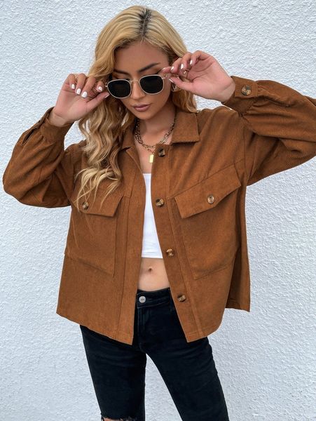 solid button front corduroy jacket w9mi#, Black;brown
solid button front corduroy jacket w9mi#, Black;brown