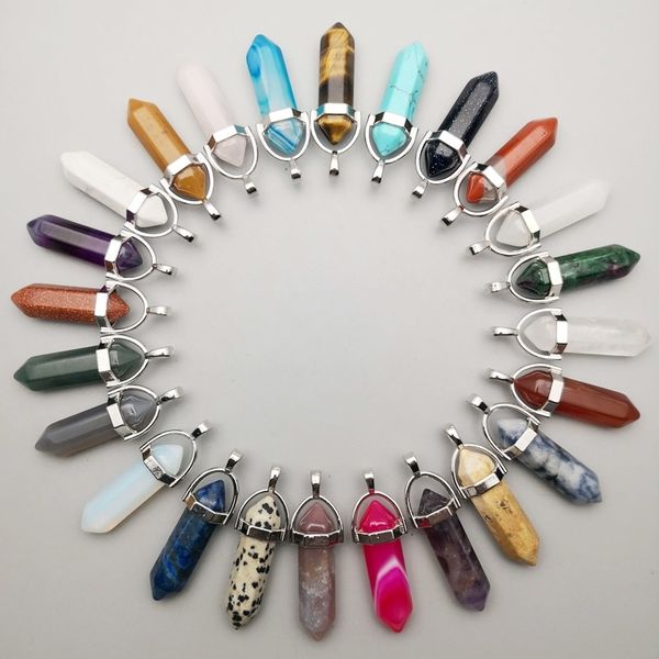 natural stone crystal pillar pendants & necklaces for making jewelry fashion mixed charm point trendy 24pcs/lot 201013, Silver
natural stone crystal pillar pendants & necklaces for making jewelry fashion mixed charm point trendy 24pcs/lot 201013, Silver