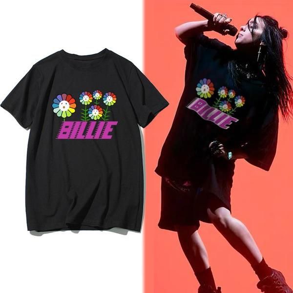 2019 summer new bili with t-shirt billie eilish rapper loose short sleeve shirt 2020, White;black
2019 summer new bili with t-shirt billie eilish rapper loose short sleeve shirt 2020, White;black