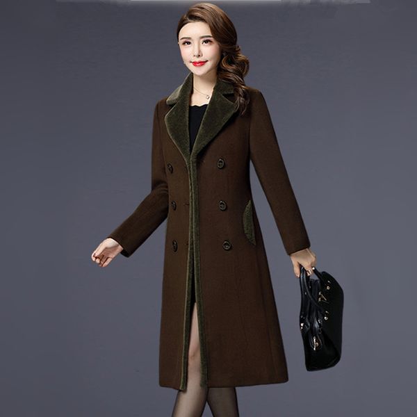 m- new women wool blends coat winter 2020 fashion mother thicken cashmere collar long jacket warm slim outerwear female lj201201, Black
m- new women wool blends coat winter 2020 fashion mother thicken cashmere collar long jacket warm slim outerwear female lj201201, Black
