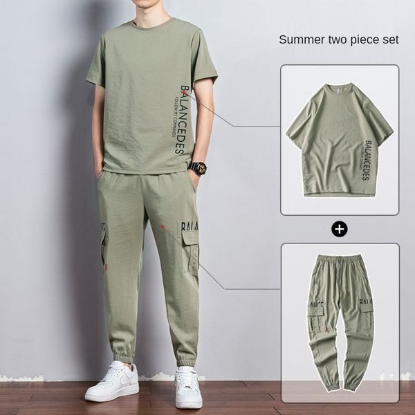 bqbuc ice silk short sleeve suit men's summer clothes fashion t-shirt men 2020 new t-shirt casual summer wear two iwutu set piece, Blue 
bqbuc ice silk short sleeve suit men's summer clothes fashion t-shirt men 2020 new t-shirt casual summer wear two iwutu set piece, Blue