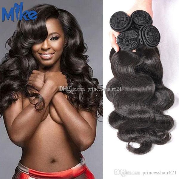 mikehair peruvian malaysian indian brazilian hair 4 bundles unprocessed body wave human hair weaves double wefted wavy hair extensions, Black
mikehair peruvian malaysian indian brazilian hair 4 bundles unprocessed body wave human hair weaves double wefted wavy hair extensions, Black