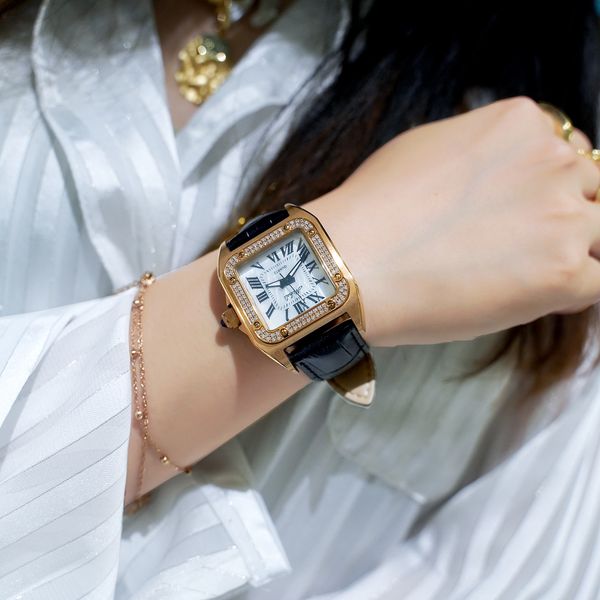 light luxury minority belt style with diamond small square simple temperament quartz watch women's fashion
light luxury minority belt style with diamond small square simple temperament quartz watch women's fashion