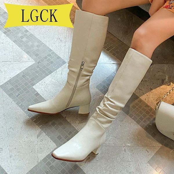 big size 34-39 fashion leather women boots chunky heel pointed toe ladies shoe winter solid color knee high boots woman footwear1, Black
big size 34-39 fashion leather women boots chunky heel pointed toe ladies shoe winter solid color knee high boots woman footwear1, Black