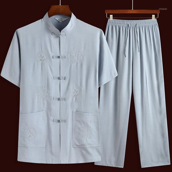 men's tracksuits men oriental tang suit traditional chinese t-shirt pants clothing set tai chi uniform short sleeve linen blouse costum, Gray
men's tracksuits men oriental tang suit traditional chinese t-shirt pants clothing set tai chi uniform short sleeve linen blouse costum, Gray