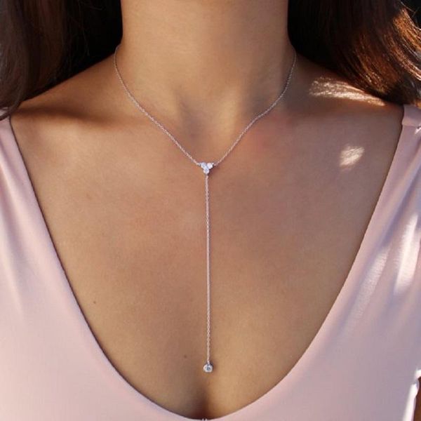 2020 simple long chain lariat necklace 925 sterling silver triangle round cz charm y shaped minimal dainty women fashion jewelry
2020 simple long chain lariat necklace 925 sterling silver triangle round cz charm y shaped minimal dainty women fashion jewelry