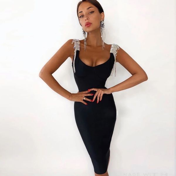 black pink tassel sleeve slip rayon bandage dress elegant cocktail party dress y0118, Black;gray
black pink tassel sleeve slip rayon bandage dress elegant cocktail party dress y0118, Black;gray