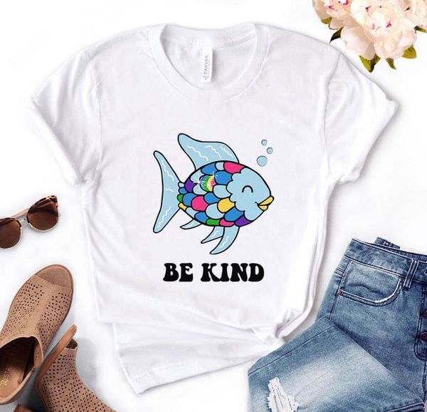 be kind rainbow scale fish print women tshirt cotton casual funny t shirt gift for lady yong girl tee pm-61, White
be kind rainbow scale fish print women tshirt cotton casual funny t shirt gift for lady yong girl tee pm-61, White