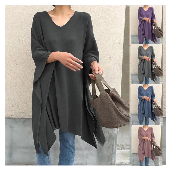 women leisure casual winter irregular bat sleeve blouse solid color v neck loose large size long shirts, White
women leisure casual winter irregular bat sleeve blouse solid color v neck loose large size long shirts, White