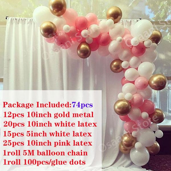 74pcs set pink balloon garland arch kit white gold latex air balloons for baby shower girl birthday party decorations supply wmtera
74pcs set pink balloon garland arch kit white gold latex air balloons for baby shower girl birthday party decorations supply wmtera