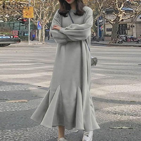 casual robe oversize 5xl womens fashion sweatshirt dress zanzea spring autumn long kaftan female holiday solid ruffle vestido, Black;gray
casual robe oversize 5xl womens fashion sweatshirt dress zanzea spring autumn long kaftan female holiday solid ruffle vestido, Black;gray
