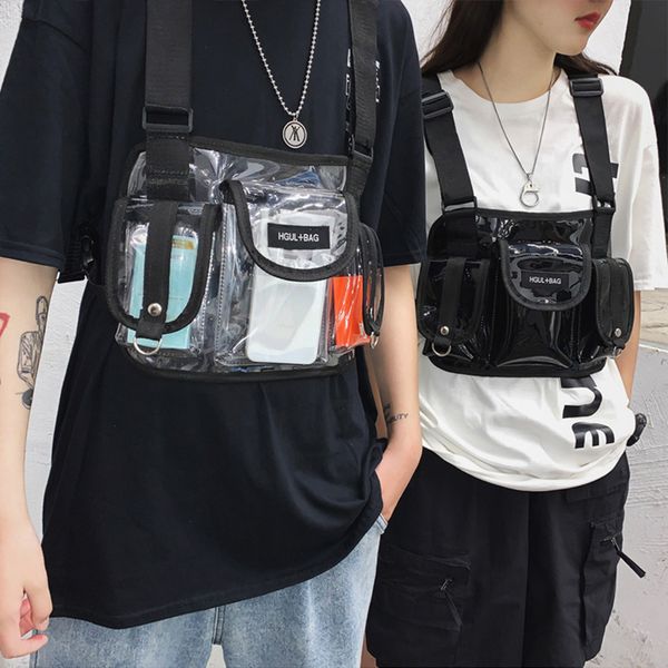 men tactical chest rig bags pvc transparent jelly bag function chest bags streetwear hip hop bag adjustable vest waist bag c1026
men tactical chest rig bags pvc transparent jelly bag function chest bags streetwear hip hop bag adjustable vest waist bag c1026