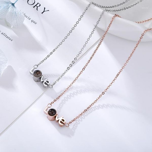 yun ruo rose gold 100 languages i love you projection necklace love pendant titanium steel jewelry woman birthday gift not fade1, Silver
yun ruo rose gold 100 languages i love you projection necklace love pendant titanium steel jewelry woman birthday gift not fade1, Silver
