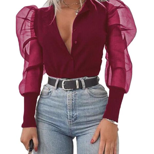 stylish women autumn v neck long puff sleeve stand collar buttons down shirt party shirts women 2021, White
stylish women autumn v neck long puff sleeve stand collar buttons down shirt party shirts women 2021, White