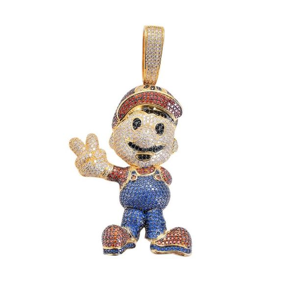 bling bling cz big size brass carton figure pendants gold color sliver color cn043, Silver
bling bling cz big size brass carton figure pendants gold color sliver color cn043, Silver