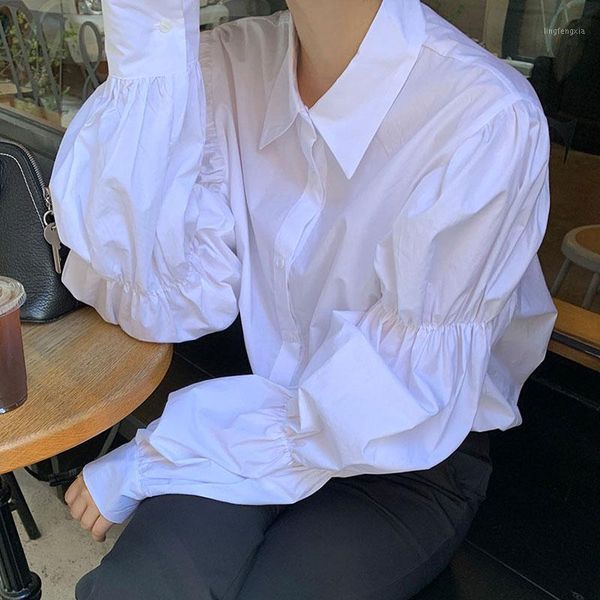 white color elastic lantern sleeves women blouse loose casual streetwear turn-down neck lady vintage 1
white color elastic lantern sleeves women blouse loose casual streetwear turn-down neck lady vintage 1