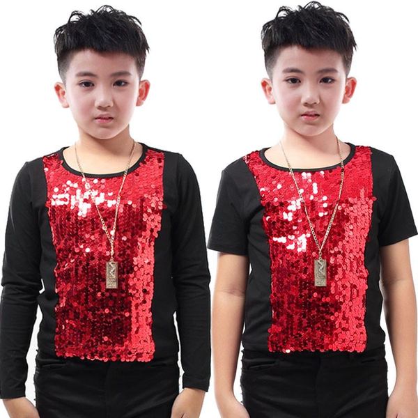 new boys stage costume singer host wear children's jazz dance costume sequined vest t-shirt hip hop performance clothing dqs2787, Black;red
new boys stage costume singer host wear children's jazz dance costume sequined vest t-shirt hip hop performance clothing dqs2787, Black;red
