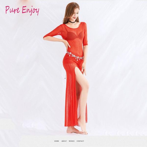 stage wear mesh performance belly dance set elegant half sleeves dancing dress girls dresses comfortable costumes, Black;red
stage wear mesh performance belly dance set elegant half sleeves dancing dress girls dresses comfortable costumes, Black;red