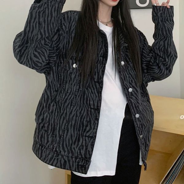2021 new zebra print women jean long sleeve outerwear korean biker jacket casual streetwear female coats and jackets g2o0, White;black
2021 new zebra print women jean long sleeve outerwear korean biker jacket casual streetwear female coats and jackets g2o0, White;black