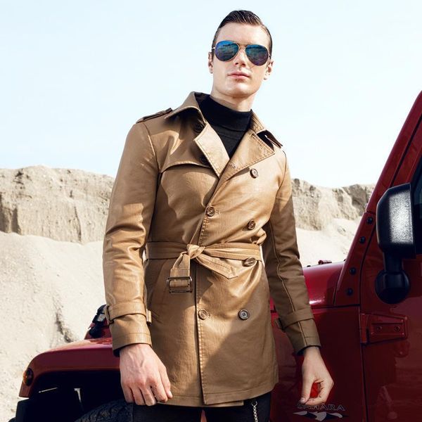 gustomerd new spring autumn men's faux leather jacket solid double button long style leather jacket men windbreaker jackets1, Black
gustomerd new spring autumn men's faux leather jacket solid double button long style leather jacket men windbreaker jackets1, Black