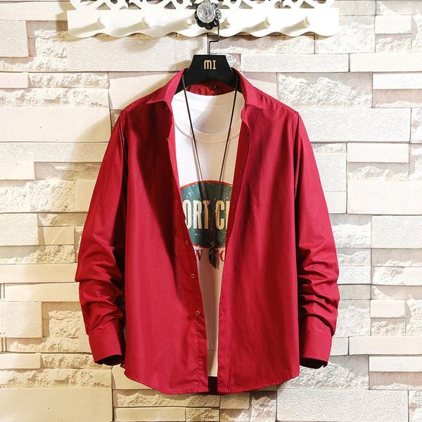 shirts men's casual long-sleeve 2021 new korean version solid 5 color slim casual youth bottoming spring autumn red white black
shirts men's casual long-sleeve 2021 new korean version solid 5 color slim casual youth bottoming spring autumn red white black