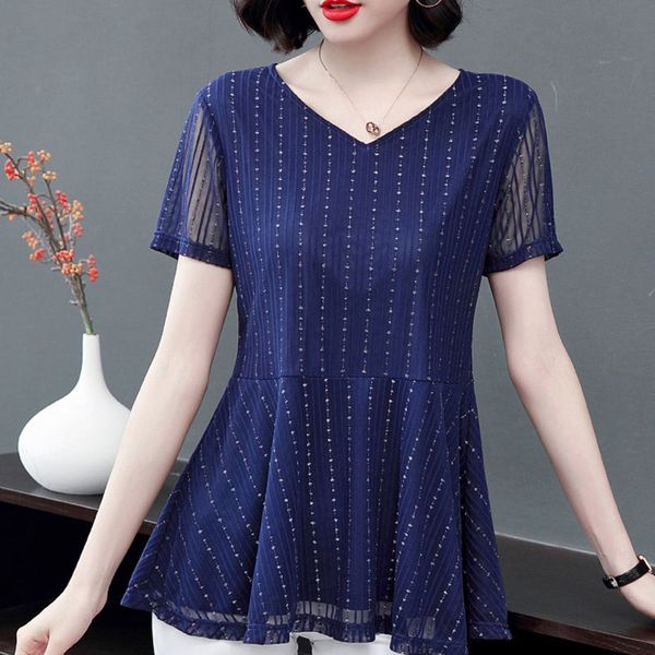 2021 new women casual summer blouses v-neck short sleeve women shirt 5xl cjxf, White
2021 new women casual summer blouses v-neck short sleeve women shirt 5xl cjxf, White