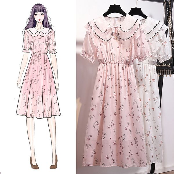 summer chiffon floral print pleating short sleeve double collar knee-length a-line plus size pink white cocktail dresses party, Black
summer chiffon floral print pleating short sleeve double collar knee-length a-line plus size pink white cocktail dresses party, Black