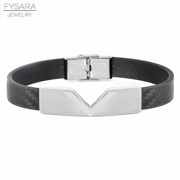 fysara classic v shape men bracelet fashion stainless steel plaid leather bracelet custom 5 colors for handsome boys gift, Golden;silver
fysara classic v shape men bracelet fashion stainless steel plaid leather bracelet custom 5 colors for handsome boys gift, Golden;silver
