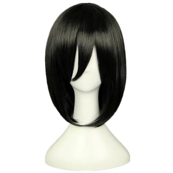theme costume attack on titan mikasa ackerman short bob black heat resistant cosplay costume wig, Black;red
theme costume attack on titan mikasa ackerman short bob black heat resistant cosplay costume wig, Black;red