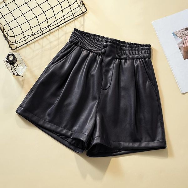 high waist pu leather shorts women's plus size leather shorts autumn casual loose wide leg short pants elastic waist 2020, White;black
high waist pu leather shorts women's plus size leather shorts autumn casual loose wide leg short pants elastic waist 2020, White;black