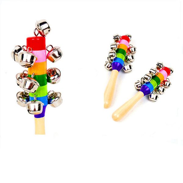 baby colorful hand held bell stick with 10 metal jingles ball rainbow percussion kid musical toy
baby colorful hand held bell stick with 10 metal jingles ball rainbow percussion kid musical toy