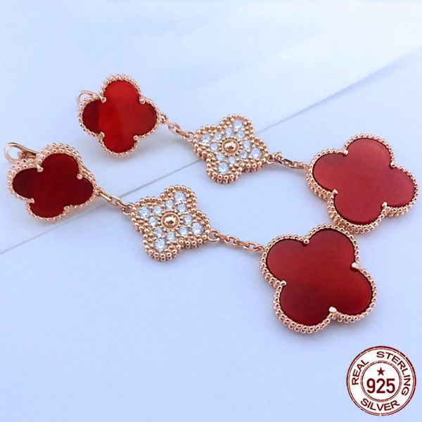 new 100% s925 sterling silver earrings three flowers four-leaf clover female temperament agate fritillary earring gift, Golden;silver
new 100% s925 sterling silver earrings three flowers four-leaf clover female temperament agate fritillary earring gift, Golden;silver