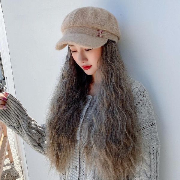 long curly wig hat women detachable octagonal cap natural synthetic hair big full head cover fashion wig girls gift, Blue;gray
long curly wig hat women detachable octagonal cap natural synthetic hair big full head cover fashion wig girls gift, Blue;gray