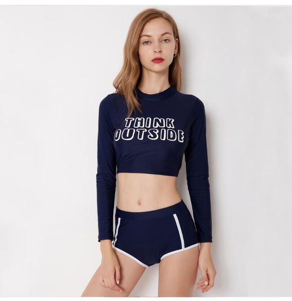 summer sports letter bikini two-piece-flat-angle long sleeve navy style sports cover-up prevent bask women summer beach suit1
summer sports letter bikini two-piece-flat-angle long sleeve navy style sports cover-up prevent bask women summer beach suit1