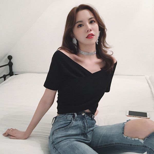 cross short women's new careful machine slim fit exposed navel 2020 summer dress korean short t-shirt sleeve t-shirt women's wear, White
cross short women's new careful machine slim fit exposed navel 2020 summer dress korean short t-shirt sleeve t-shirt women's wear, White