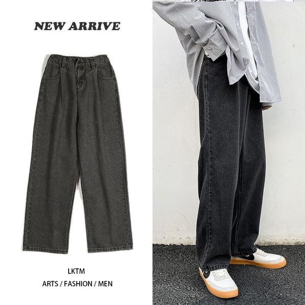 korean style straight jeans men's fashion solid color casual retro jeans men streetwear wild loose hip-hop denim trousers mens, Blue
korean style straight jeans men's fashion solid color casual retro jeans men streetwear wild loose hip-hop denim trousers mens, Blue