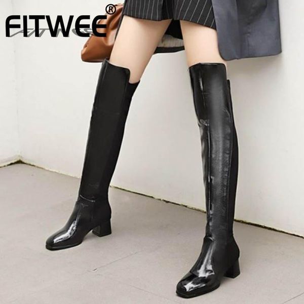fitwee women over knee boots patchwork thick heel women winter long boots fashion cool winter shoes footwear size 32-43, Black
fitwee women over knee boots patchwork thick heel women winter long boots fashion cool winter shoes footwear size 32-43, Black