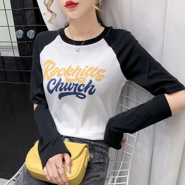 b9ajw letter print contrast color hollow out and sleeve for women autumn new long korean t-shirt loose versatile machine t-shirt x9wkt, White
b9ajw letter print contrast color hollow out and sleeve for women autumn new long korean t-shirt loose versatile machine t-shirt x9wkt, White