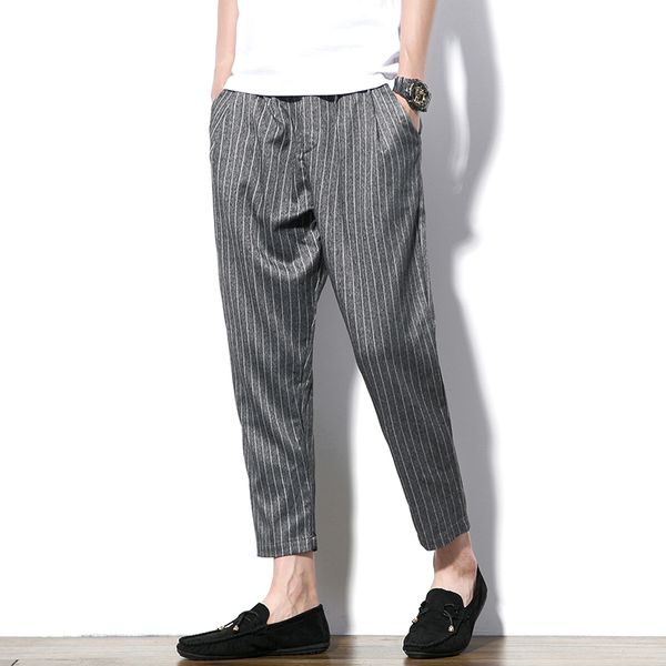 men's pants suit leggings student casual striped trousers, Black
men's pants suit leggings student casual striped trousers, Black