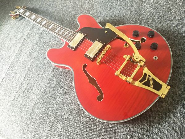 custom shop red semi hollow body electric guitar flamed maple guitar tremolo bridge gold hardware china guitars
custom shop red semi hollow body electric guitar flamed maple guitar tremolo bridge gold hardware china guitars