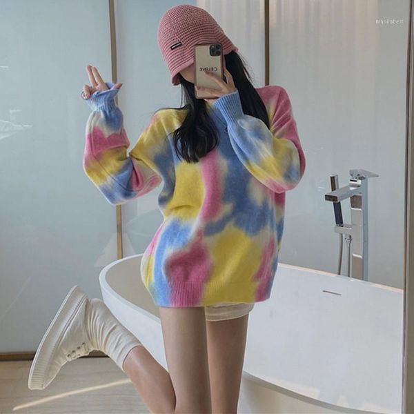 rainbow gradient tie-dyed knitted pullover sweater women long sleeve o-neck loose fashion sweaters knitwear jumpers1, White;black
rainbow gradient tie-dyed knitted pullover sweater women long sleeve o-neck loose fashion sweaters knitwear jumpers1, White;black