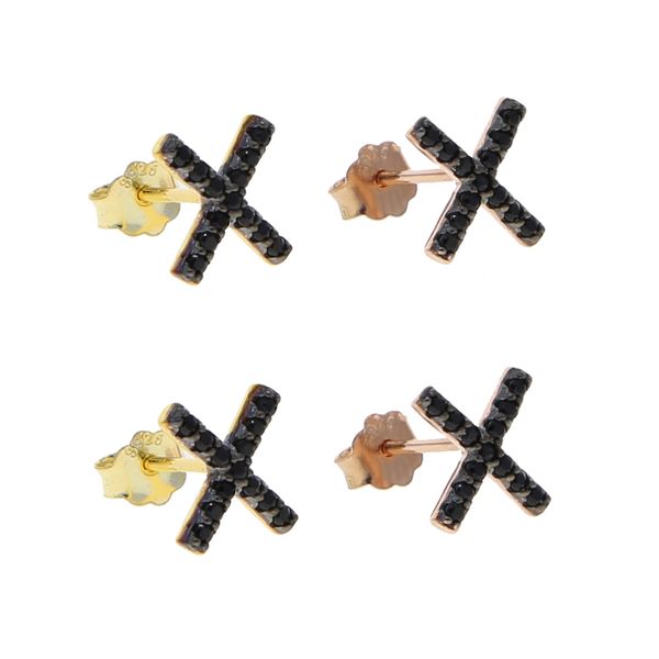delicate rose gold color classic black cz paved x cross charm stud earring for women real 925 sterling silver engagement jewelry, Golden;silver
delicate rose gold color classic black cz paved x cross charm stud earring for women real 925 sterling silver engagement jewelry, Golden;silver