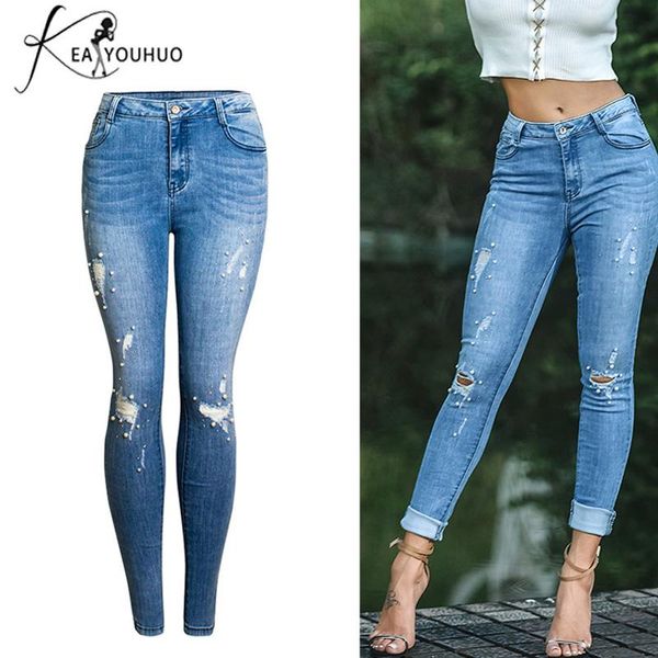 women's jeans 2021 autumn high waist female ripped for women trousers denim beaded pearl skinny woman pants plus size 3xl mom jean, Blue
women's jeans 2021 autumn high waist female ripped for women trousers denim beaded pearl skinny woman pants plus size 3xl mom jean, Blue
