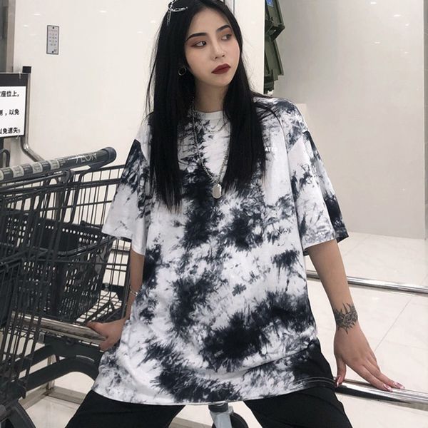 tie-dye print women's t shirt hip hop style tee casual round neck short sleeve loose t-shirt s1, White
tie-dye print women's t shirt hip hop style tee casual round neck short sleeve loose t-shirt s1, White